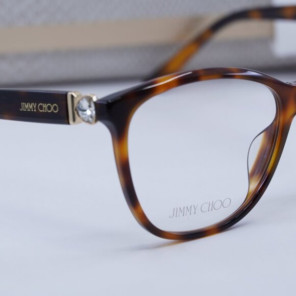 Jimmy Choo JC318/G 0086 00 Square 54mm Eyeglasses - Havana - Picture 3 of 11